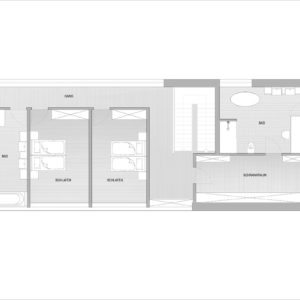 Grundriss Obergeschoß – Design Ferienhaus Bauhausvilla Kärnen