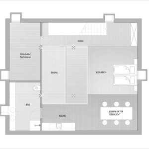 Grundriss Untergeschoß – Design Ferienhaus Altenmarkt-Zauchensee