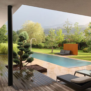Garten – Design Ferienhaus Bauhausvilla Kärnten, Spittal/Millstätter See