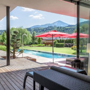 Außenpool – Design Ferienhaus Bauhausvilla Kärnten, Spittal/Millstätter See