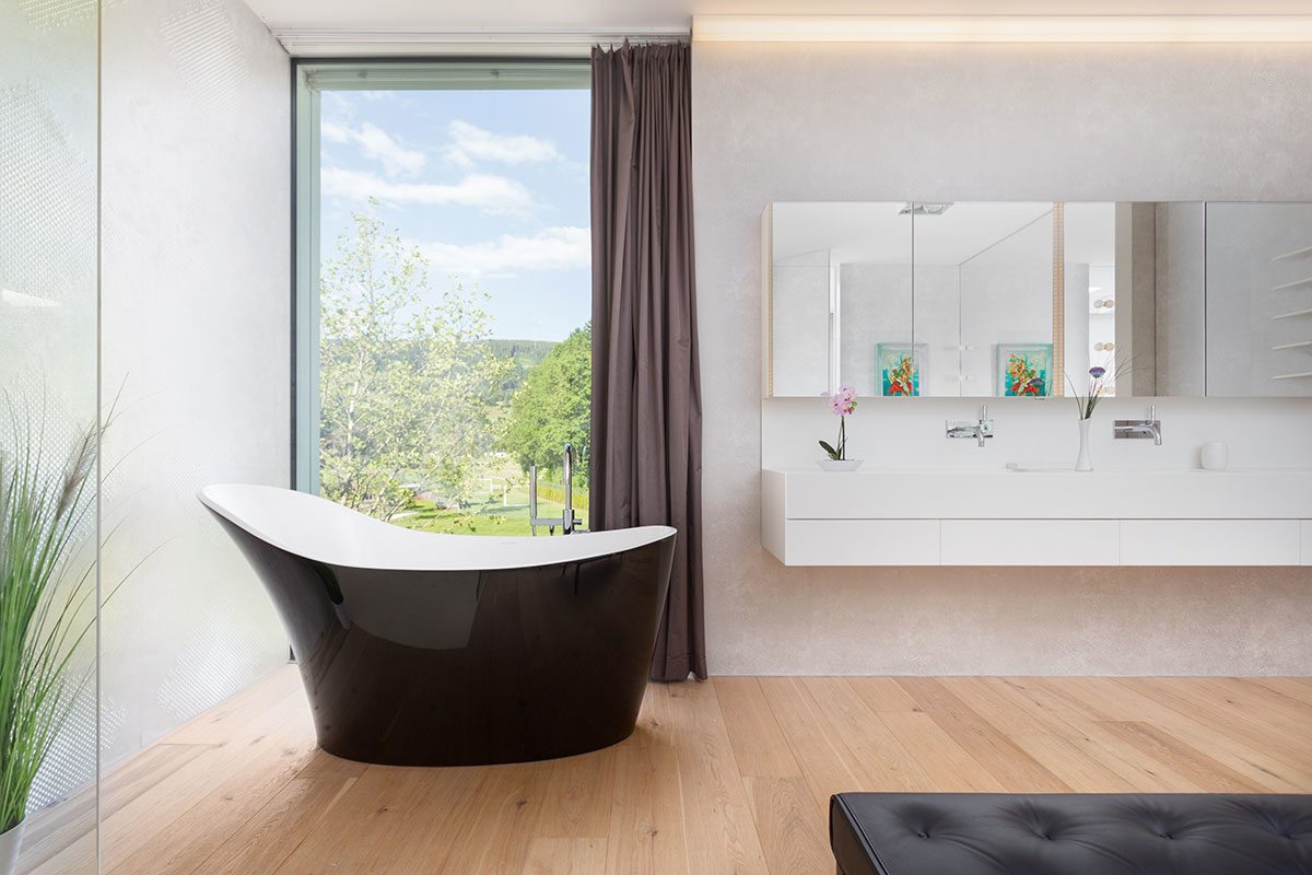 Badezimmer - Design Ferienhaus Bauhausvilla Kärnten, Spittal/Millstätter See