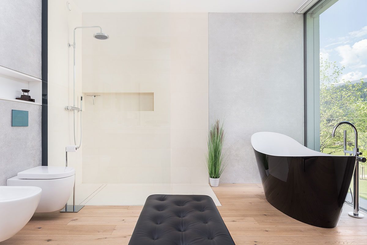 Badezimmer - Design Ferienhaus Bauhausvilla Kärnten, Spittal/Millstätter See