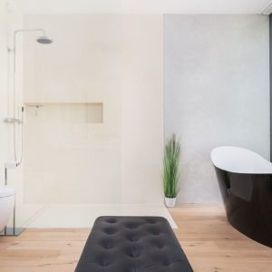 Badezimmer – Design Ferienhaus Bauhausvilla Kärnten, Spittal/Millstätter See