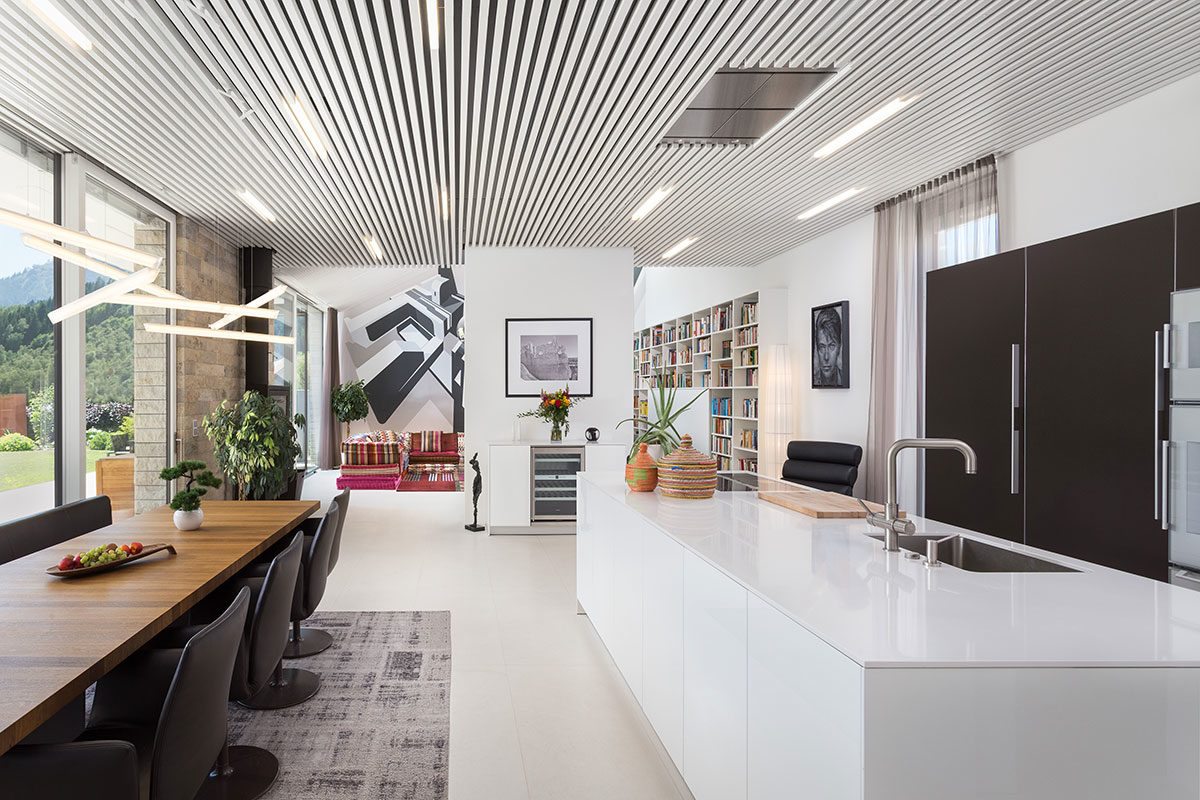Wohn-Essbereich - Design Ferienhaus Bauhausvilla Kärnten, Spittal/Millstätter See